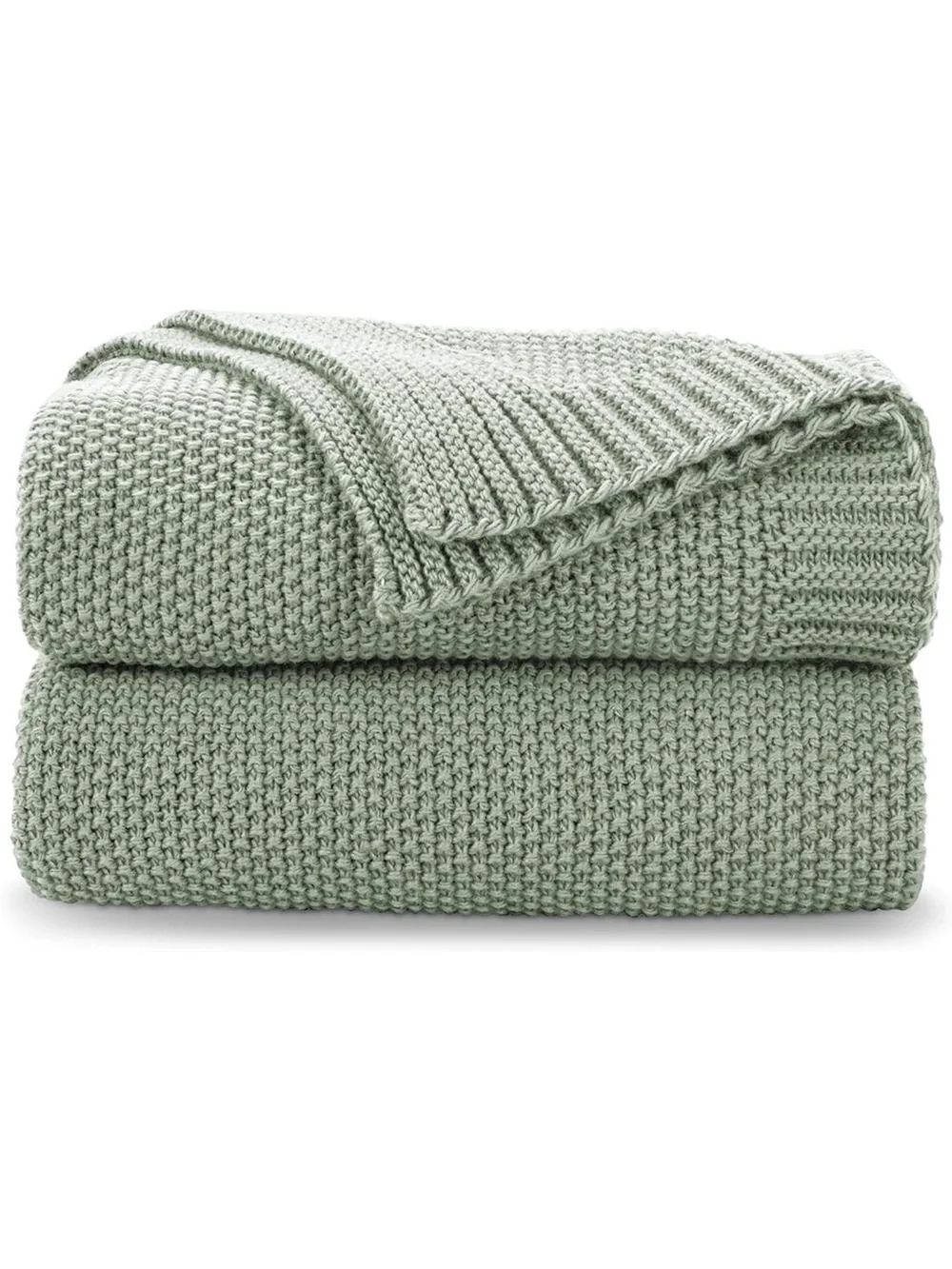 Sage Green Seed Stitch Throw Blanket 60